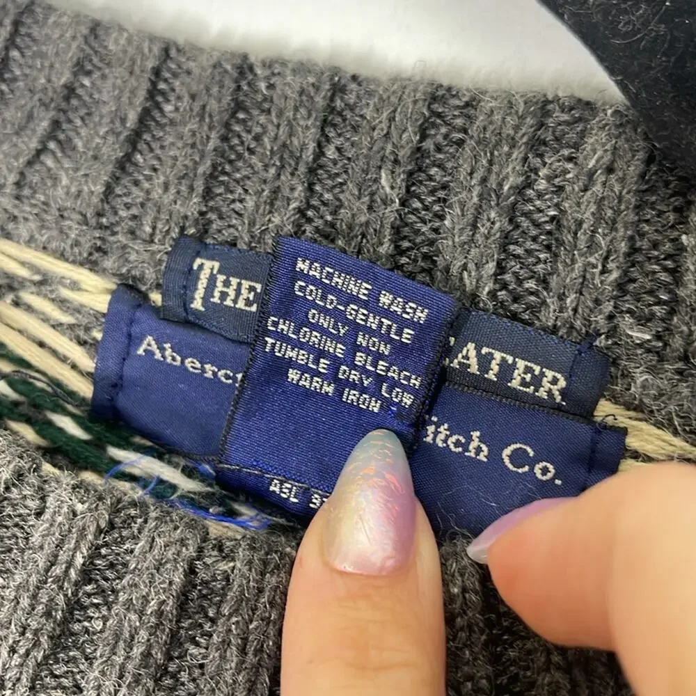 ABERCROMBIE & FITCH The Big Sweater Fair Isle Sweater - Multicolor Size Small